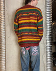 Coogi Style Knit Boxy Fit Vintage Y2K Hip Hop Rouge/Jaune/Vert.